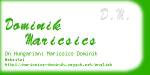 dominik maricsics business card